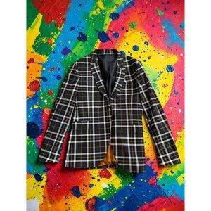 ZARA Men’s Black Brown Plaid Blazer Size US 42